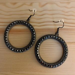 Charcoal Hoop Earrings